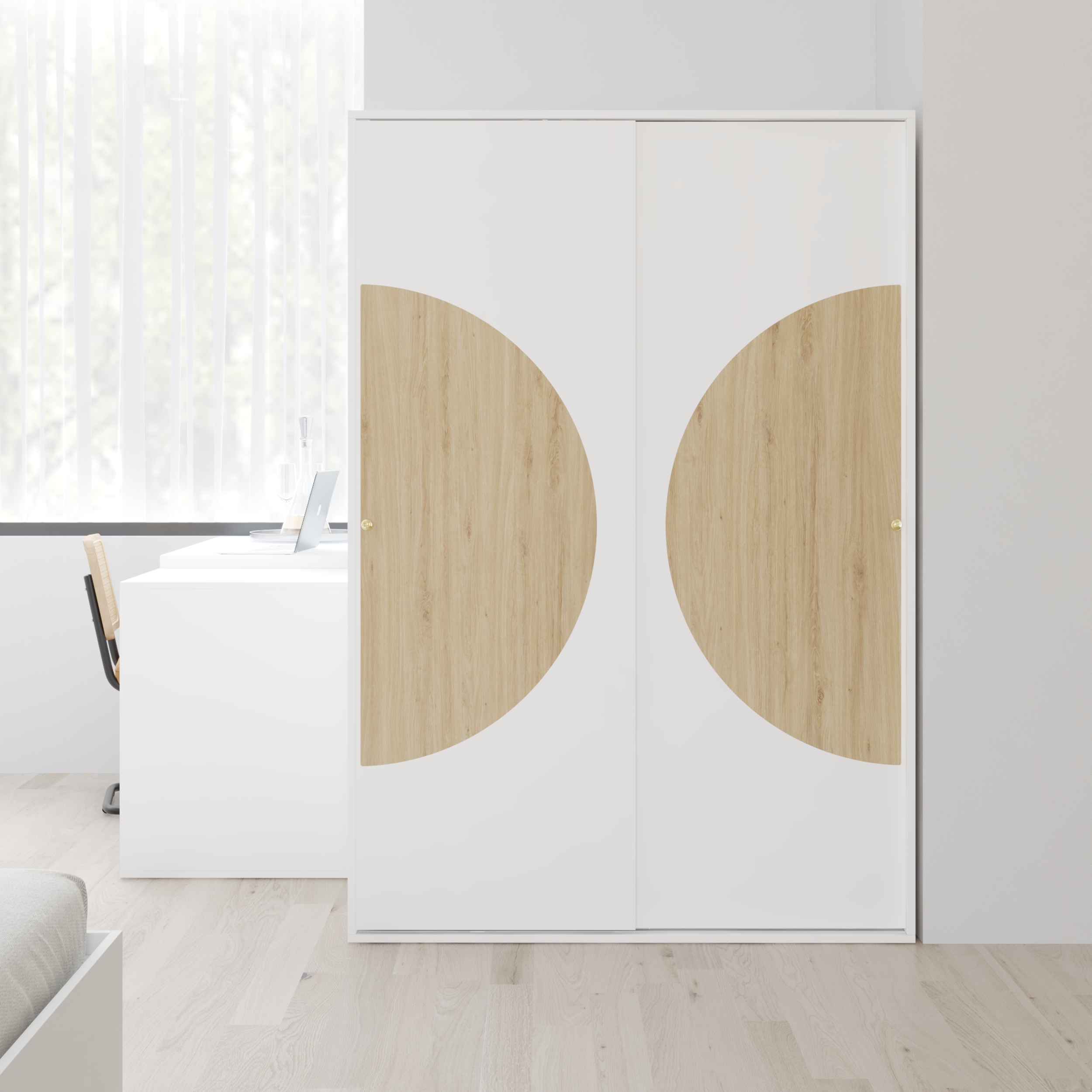 [Happy Home Furniture] BANA, Tủ quần áo 2 cánh lùa, 120cm x 59cm x 176cm ( DxRxC), TCL_029