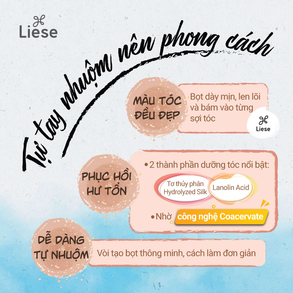 (Chọn màu) Liese Bọt kem nhuộm tóc 108ml