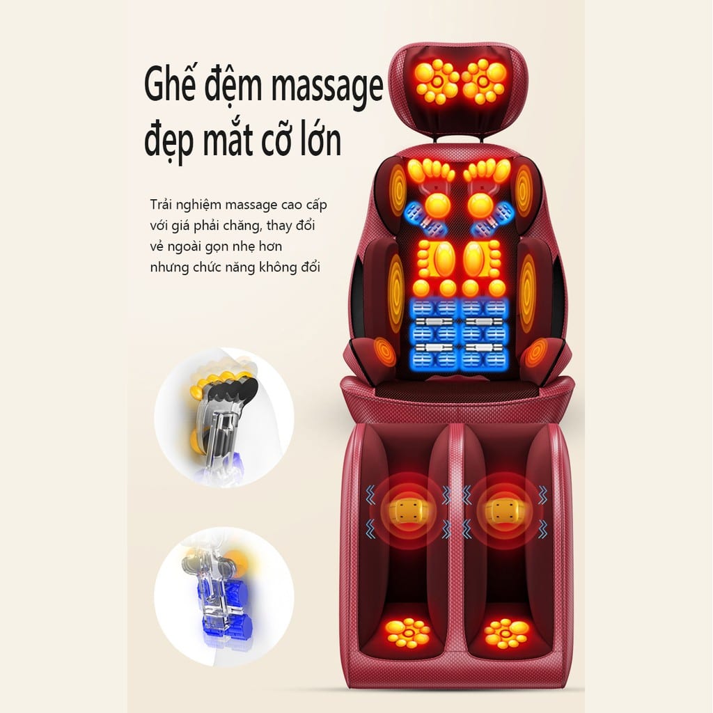 Máy masage toàn thân, ghế massage hồng ngoại trị liệu cao cấp, giảm đau mỏi, tăng cường lưu thông máu đa năng cao cấp có massage chân model mới nhất, Hàng chính hãng