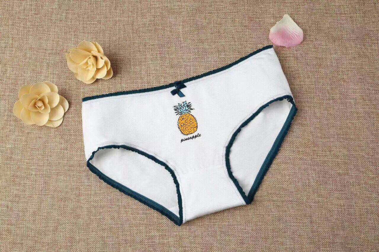 Set 5 quần lót họa tiết hoa quả chất vải cotton cực kỳ co dãn, giao màu ngẫu nhiên