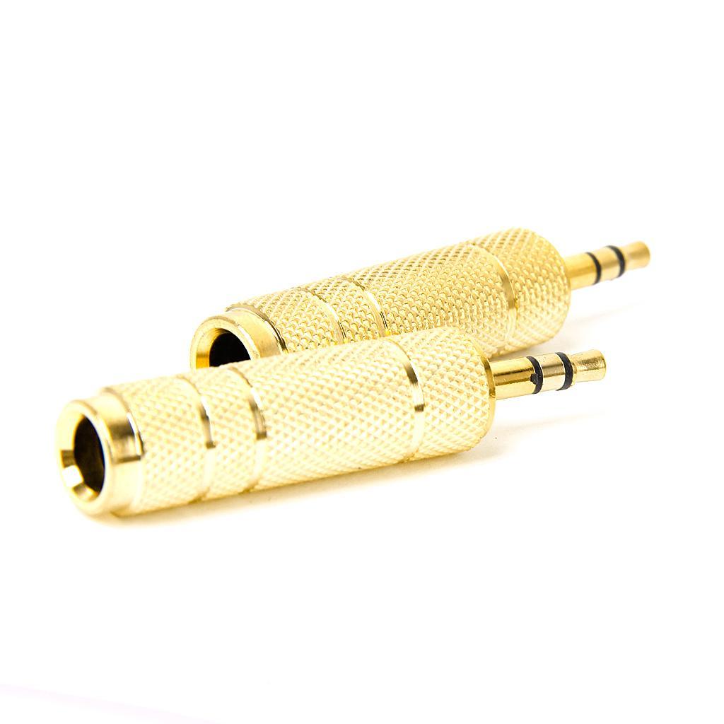 2-3pack 2pcs 3.5mm Stereo Plug Male To 6.35mm Stereo Female Adapter Jack Audio
