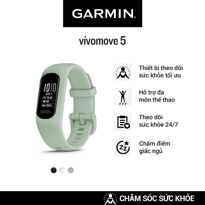 Đồng Hồ Thông Minh Garmin vívosmart 5 (Black/White/Mint) - Hàng Chính Hãng