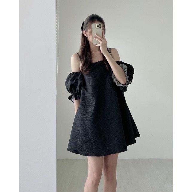 VÁY ĐẦM XỐP GẤM TRỄ VAI TAY BỒNG CÚC THÁO RỜI 2 KIỂU TIỂU THƯ LOẠI 1 SIÊU XINH