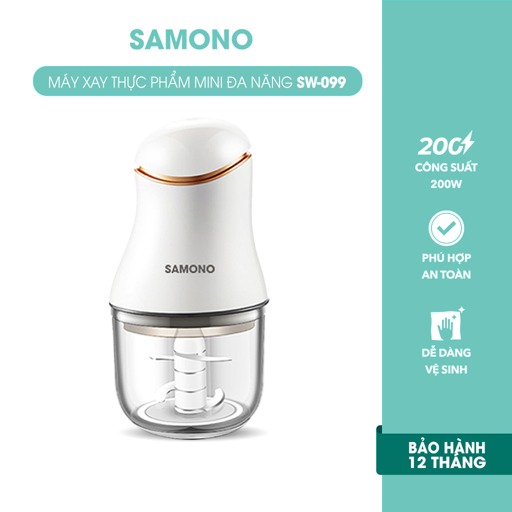 Máy xay thực phẩm mini đa năng SAMONO SW099 xay thịt tỏi ớt công suất 200W - Hàng chính hãng