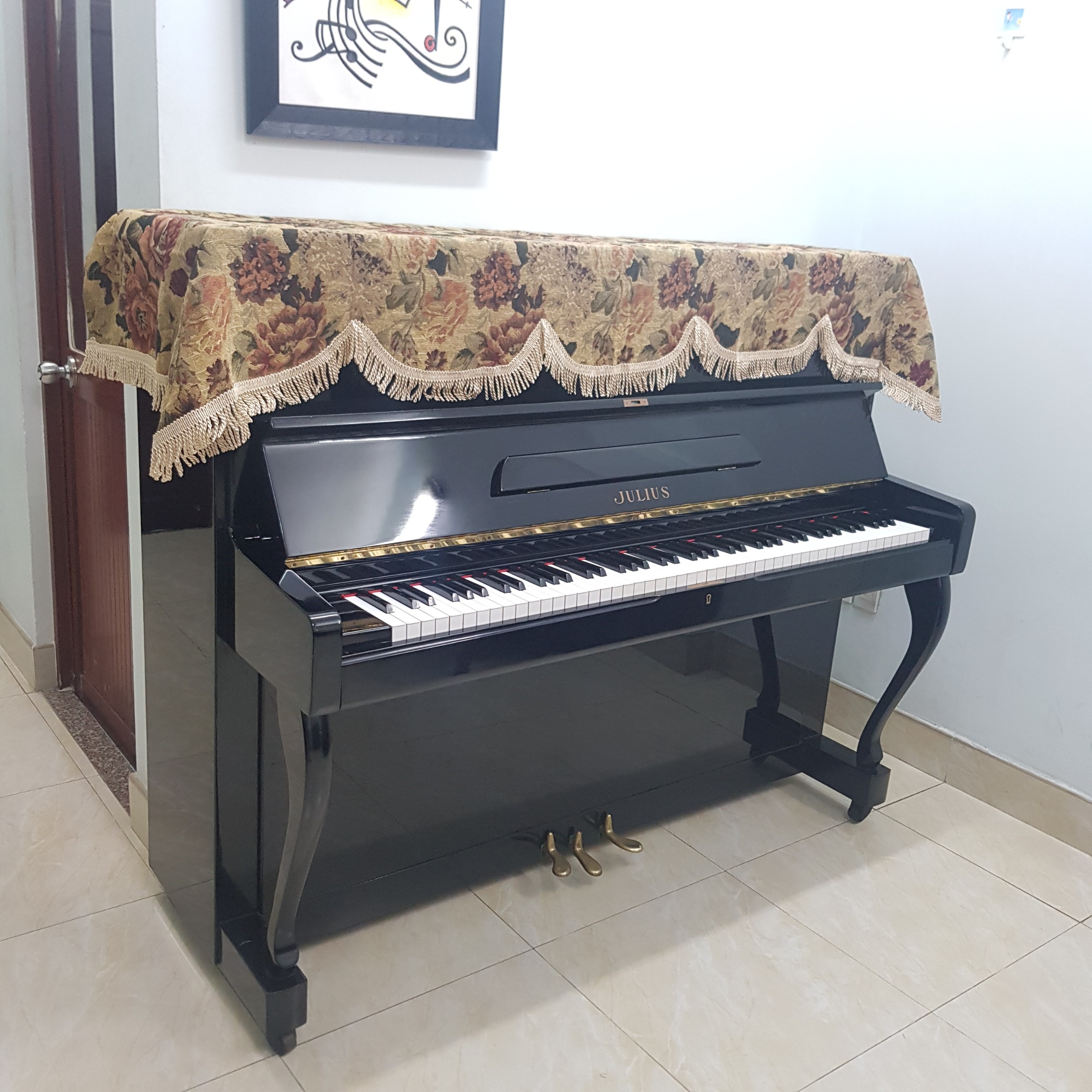 Khăn phủ đàn Piano mẫu Hoa Cổ Điển