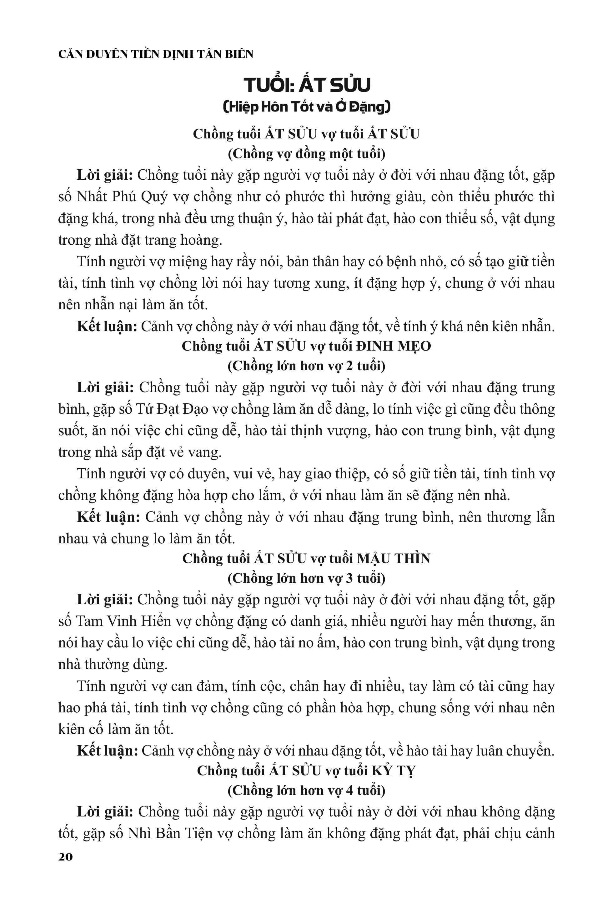 Sách - Căn Duyên Tiền Định - Sách Xem Tuổi Vợ Chồng - Dương Công Hầu