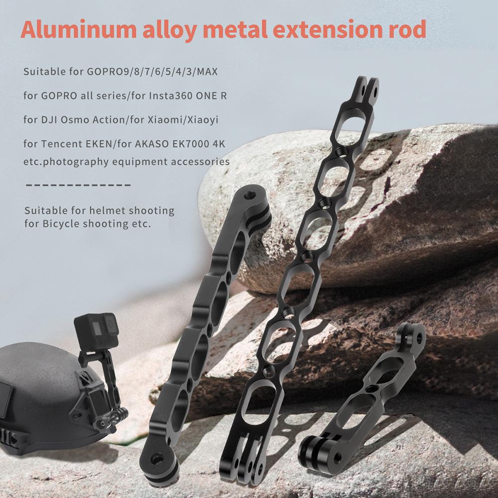 1/4 inch Hợp Kim Nhôm Selfie Tay Cầm Nối Dài Cánh Tay Mũ Bảo Hiểm Kéo Dài Thanh Gắn Giá Đỡ cho Gopro Hero 8 Max Insta 360 1 X