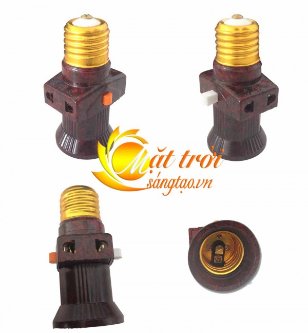 Đầu chia đui xoáy E27 ra thêm 2 ổ cắm
