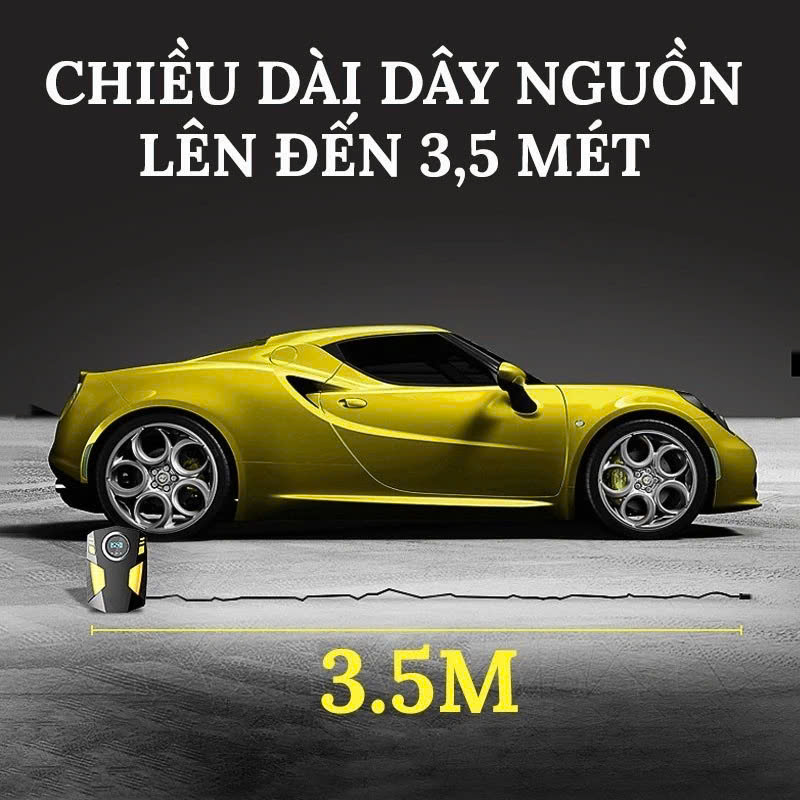 Máy Bơm Lốp 12V Tự Ngắt Lõi Đồng – Mẫu Mới Dành Cho Ô Tô, Xe Máy, Bền Bỉ & Mạnh Mẽ , đèn led