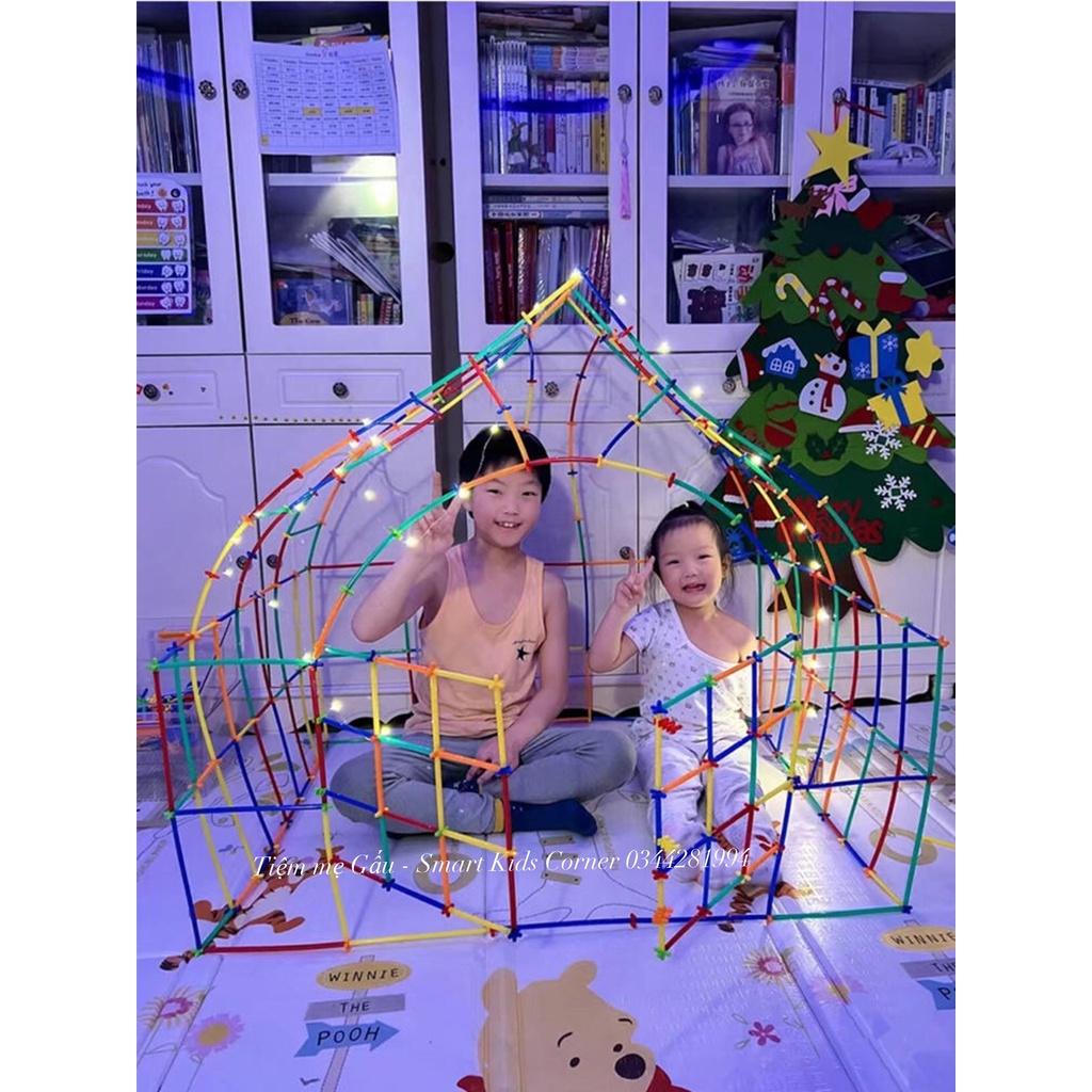 ĐỒ CHƠI GIÁO DỤC HOT NHẤT 2023BỘ GHÉP HÌNH QUE ỐNG HÚT 4D STRAW BUILDING BLOCK CHO BÉ ĐƯỢC GIẢI PHÓNG TRÍ TƯỞNG TƯỢNG