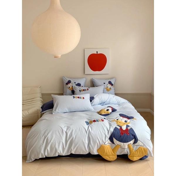 Bộ Chăn Ga Gối Cotton Linen Disney Hàng Nhập Khẩu 5 Món Hoạt Hình Disney Dễ Thương