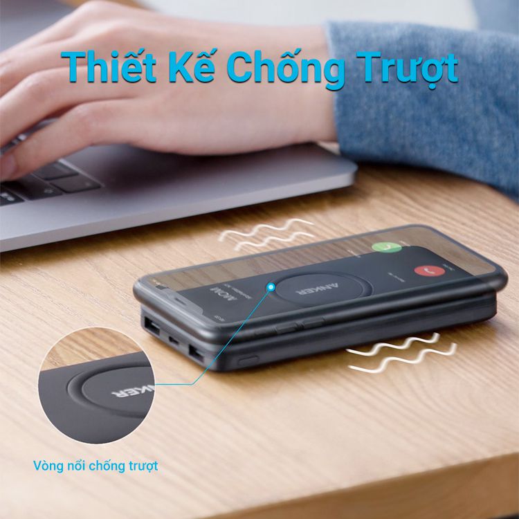 Pin Sạc Dự Phòng Không Dây Anker Wireless PowerCore 10000 mAh - A1615 - Hàng Chính Hãng