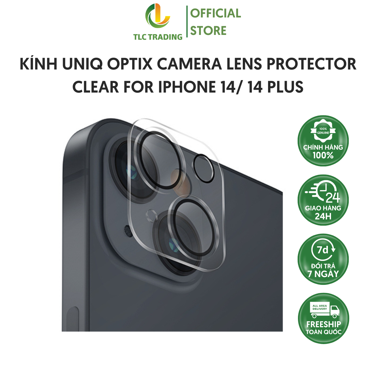 HÀNG CHÍNH HÃNG - Kính UNIQ Optix Camera Lens Protector Clear For iPhone 14/ 14 Plus Được thiết kế từ nhựa PC cứng cao cấp và kính cường lực, có tuổi thọ lâu dài.