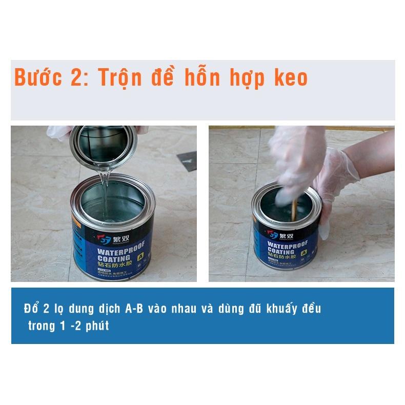 Set 0.3 Kg Keo Chống Thấm TAIKOMI Epoxy - Chống Thấm A/B Trong Suốt 2 Thành Phần, Sử Lý Chống Thấm Mặt Sàn Nhà Vệ Sinh,Gạch Men