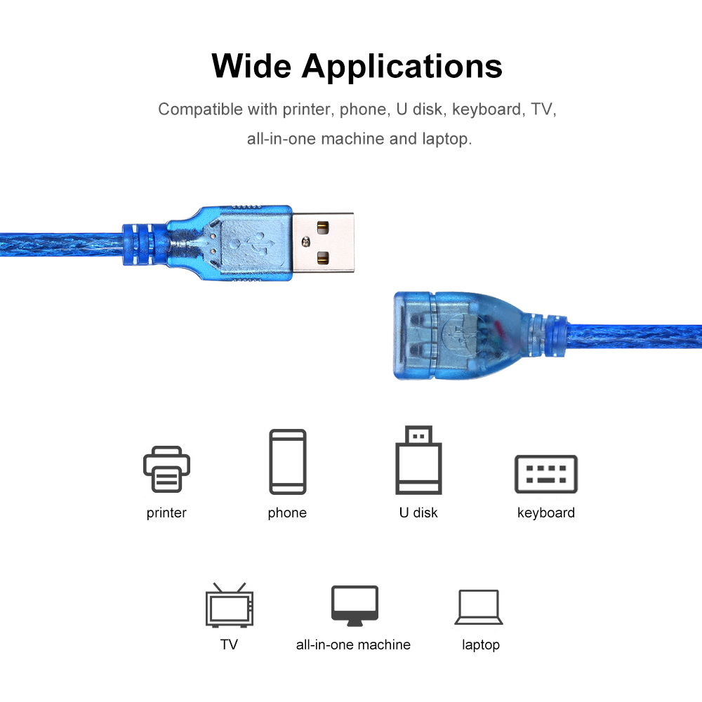 Dây Cáp Nối Dài USB Male Sang Female Cho TV Thông Minh PS4 Xbox One SSD Đồng Bộ Hóa Dữ Liệu USB2.0 150cm