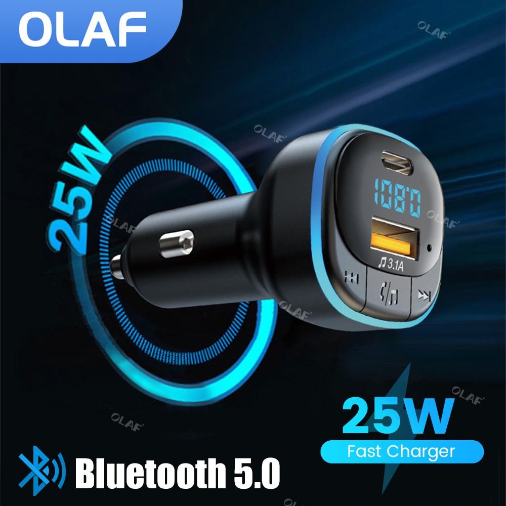 Xe Bluetooth 5.0 Bộ sạc MP3 rảnh tay FM Bộ sạc xe hơi Bluetooth PD 25W Bộ điều hợp xe hơi nhanh