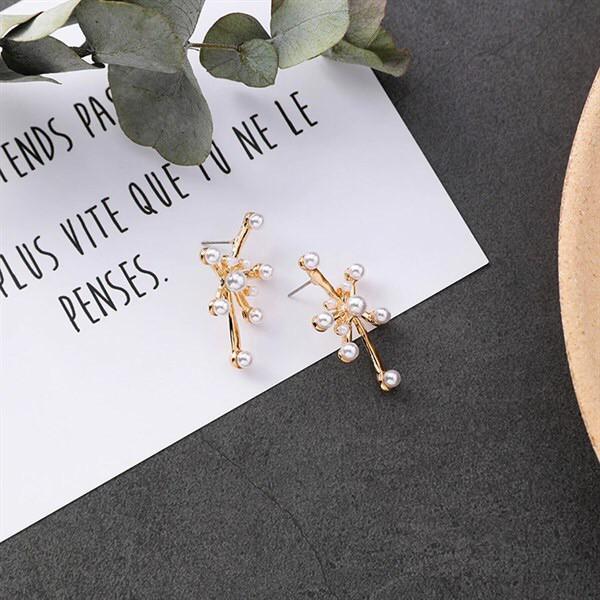 Bông tai nữ - Tia sáng hạt bẹt - Màu gold
