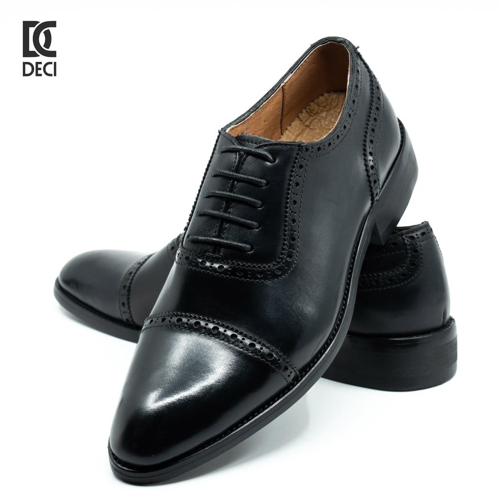 Giày tây công sở DECI màu patina da bò cao cấp dòng Semi-brogue Cap Toe BROGUE 20