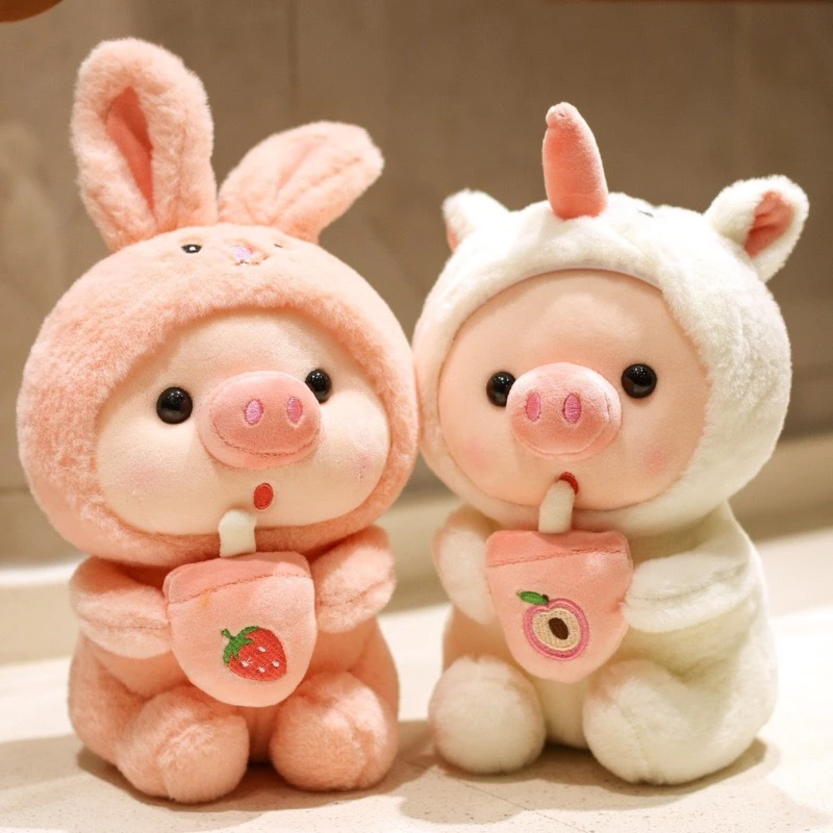Đồ chơi thú bông heo đội nón hồng 28cm Value toys