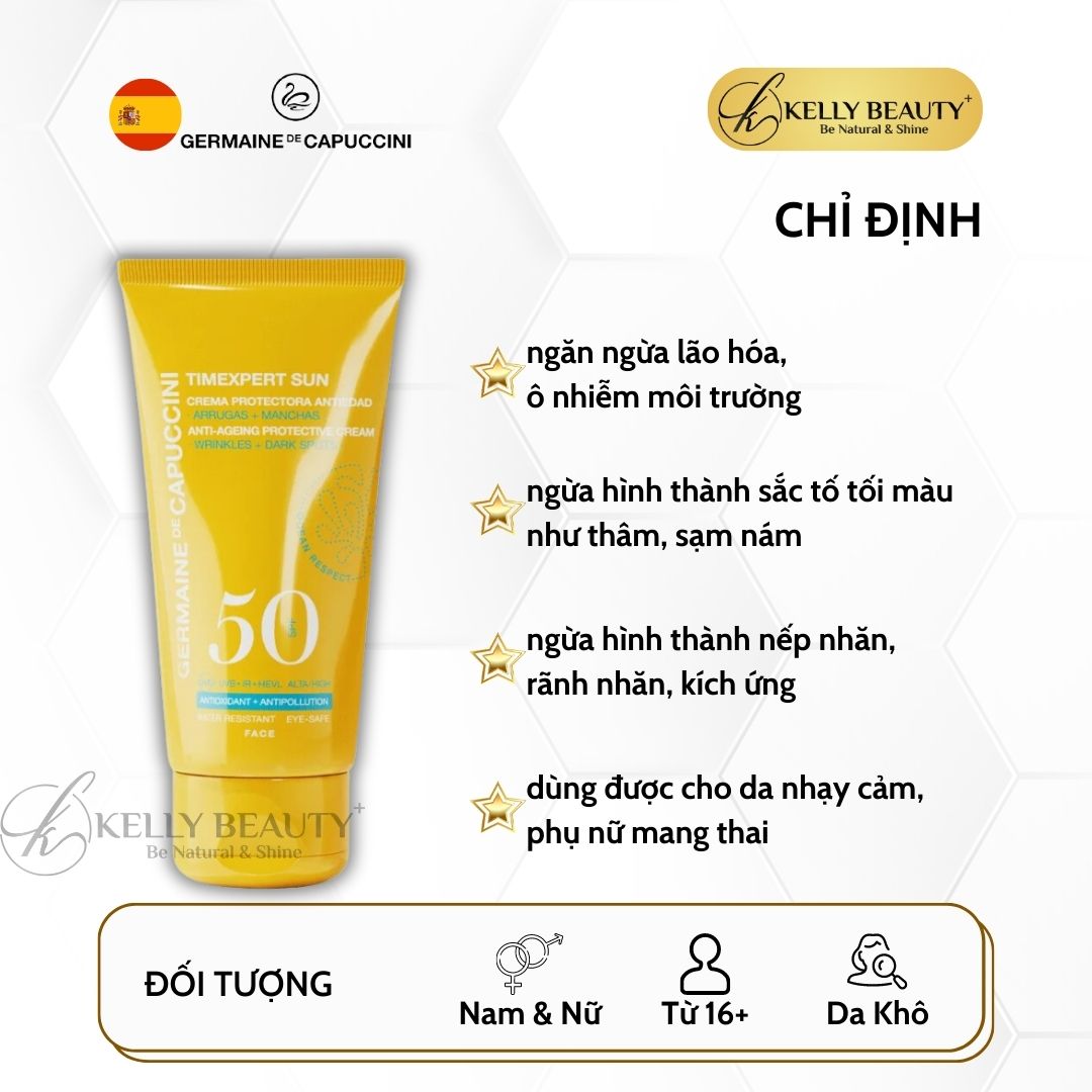 Kem Chống Nắng Cho Da Khô Germaine Timexpert Sun Anti-Ageing Protective Cream SPF 50 | Kelly Beauty