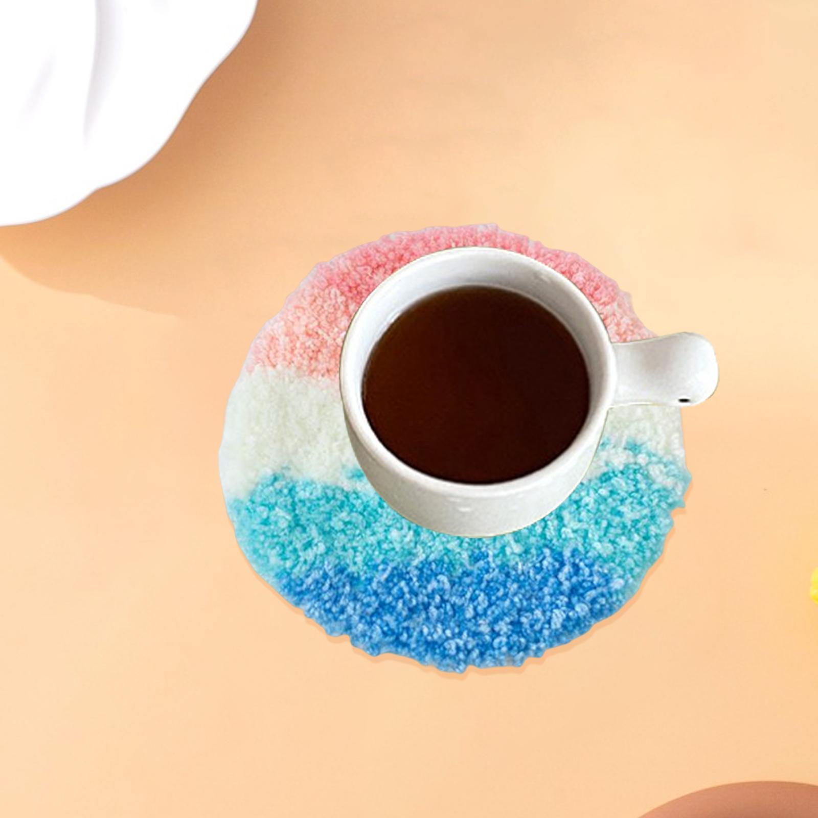 Punch Coaster Kit DIY Soft Yarn Thread Cup Mat for Starter Handcraft