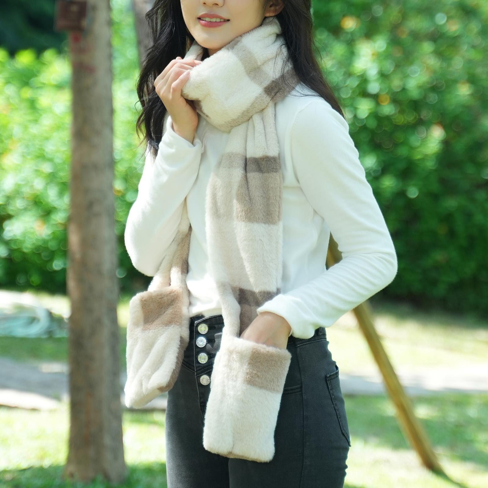 Winter Heating Scarf, Warm Washable Neck Heating Pad for Skiing Camping Women Men