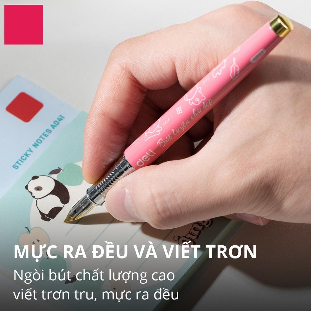 Bút Máy Kim Loại - Deli CQ893 - Màu Hồng