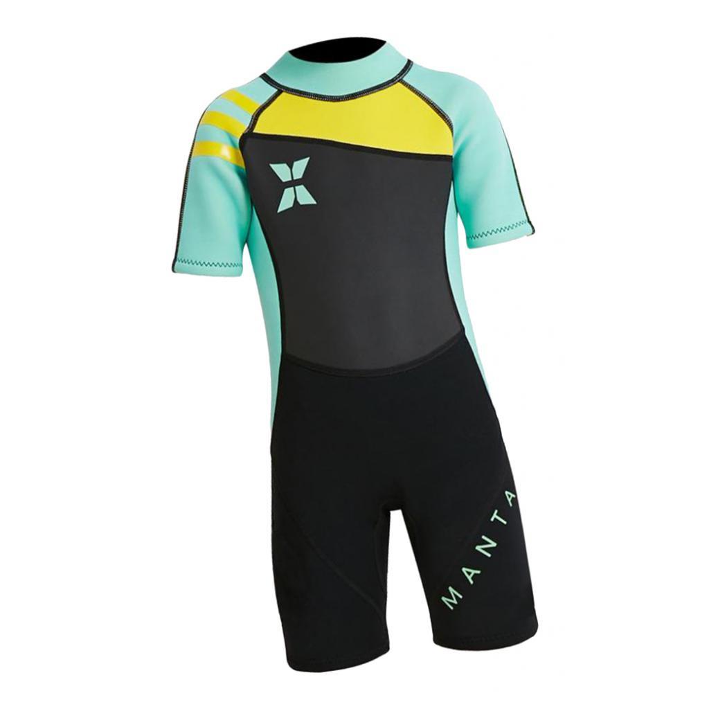 Kids Wetsuit,2.5mm Neoprene Thermal Swimsuit,Short Sleeve Kids Wet Suits for Swimming Scuba Diving,Full Wetsuit for Girls Boys