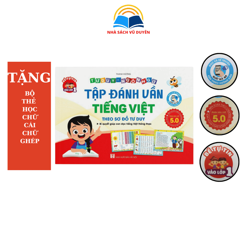 Sách - Tập đánh vần Tiếng Việt kèm thẻ học chữ cái và chữ ghép - Bí quyết giúp con đọc tiếng Việt thông thạo 4-6 tuổi