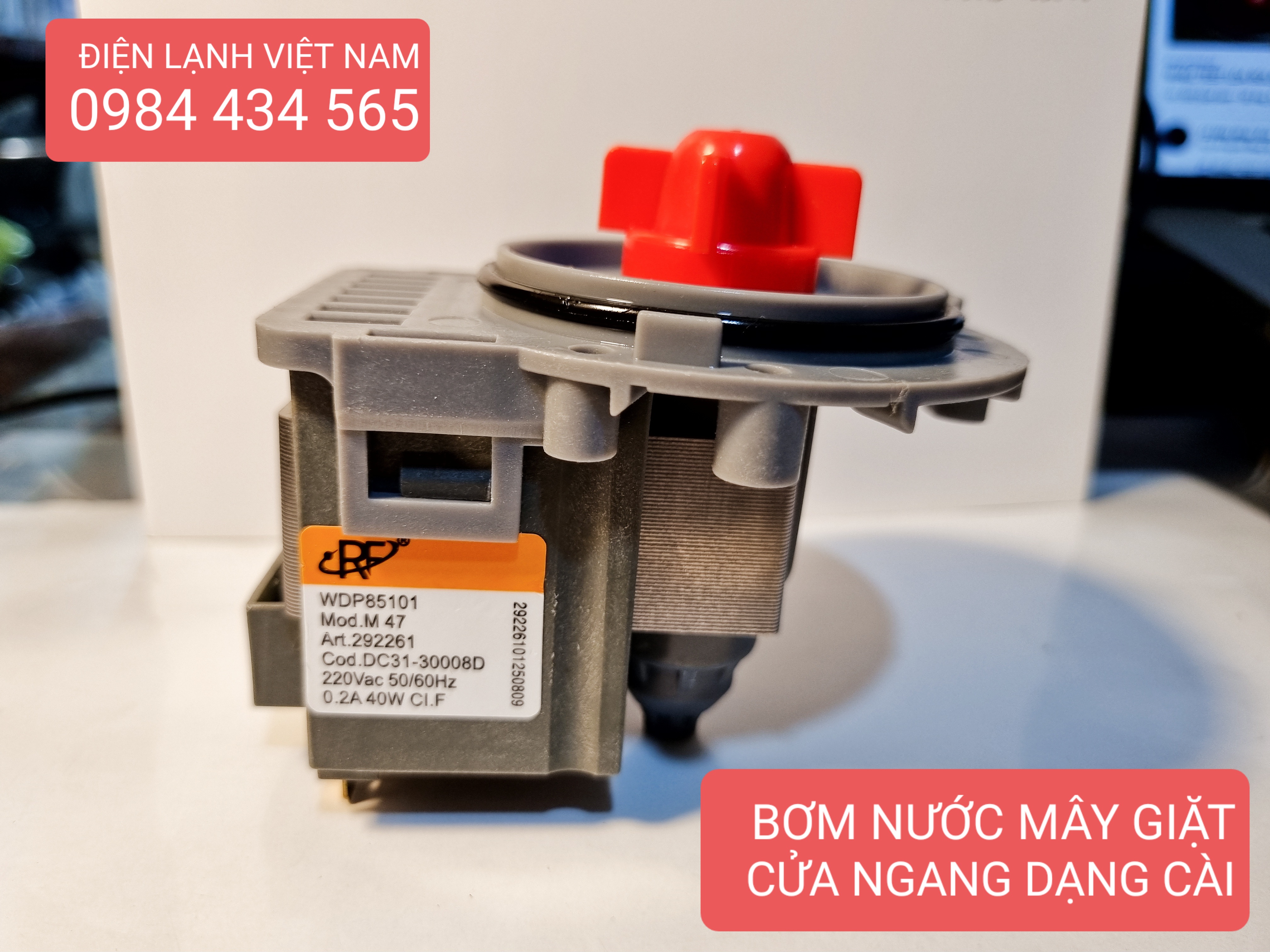 Bơm nước thải máy giặt cửa ngang dạng vít/ xả máy giặt/bơm xả máy giặt/bơm máy giặt