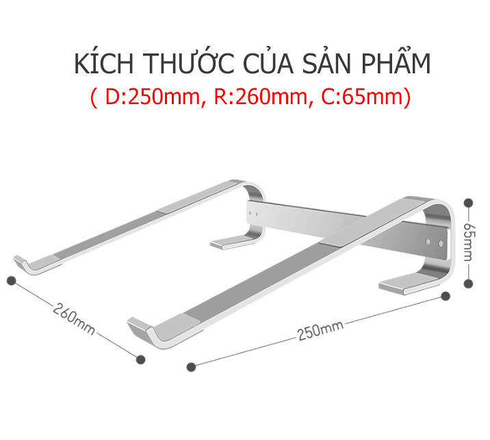 Giá Đỡ Tản Nhiệt Nhôm GD03 Cho Macbook, Laptop, Ipad Hỗ Trợ Tản Nhiệt Chắc Chắn - Hàng Chính Hãng