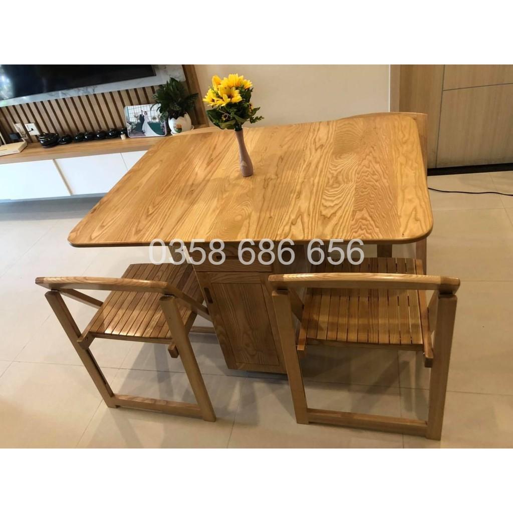 BÀN ĂN THÔNG MINH GỖ SỒI TỰ NHIÊN – BẢO HÀNH 2 NĂM