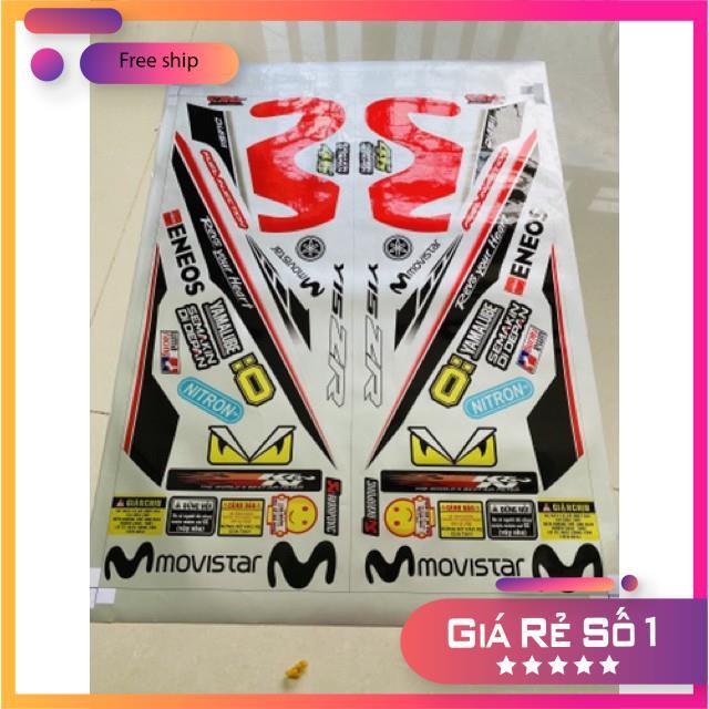 Tem rời dành cho xe Exicter 150 Movistar đỏ dán xe trắng chất liệu Candy cao cấp