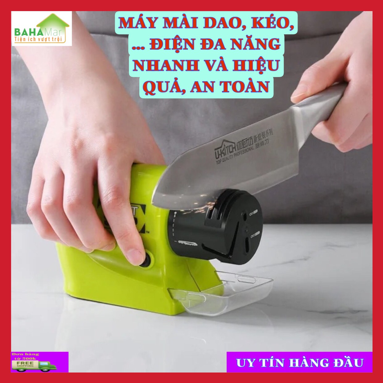 MÁY MÀI DAO, KÉO, … ĐIỆN ĐA NĂNG NHANH VÀ HIỆU QUẢ, AN TOÀN &quot;BAHAMAR&quot; được thiết kế cho dao kéo nhà bếp, thao tác dễ dàng và thuận tiện có hộp chứa bụi có thể tháo rời để vệ sinh.