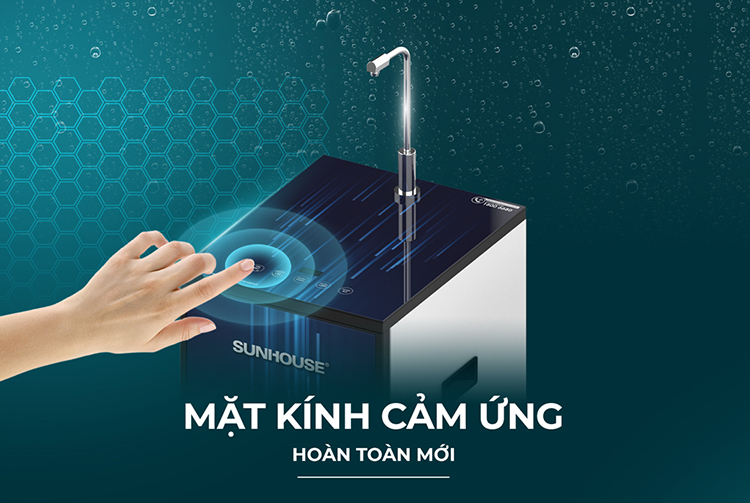 Máy Lọc Nước R.O Nóng Lạnh Cảm Ứng Sunhouse Slimbio SHA76214CK-S 9 Lõi - Hàng Chính Hãng