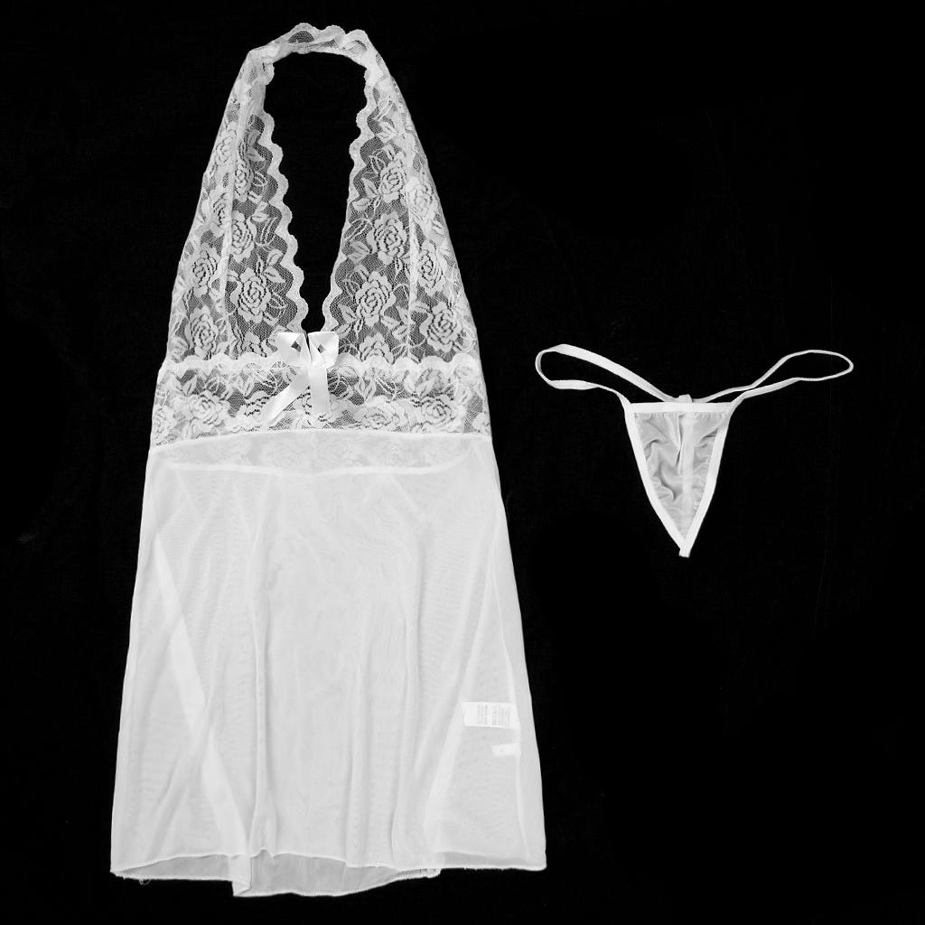 Womens Babydoll G-String Dress Underwear Lingerie Thong Nightwear