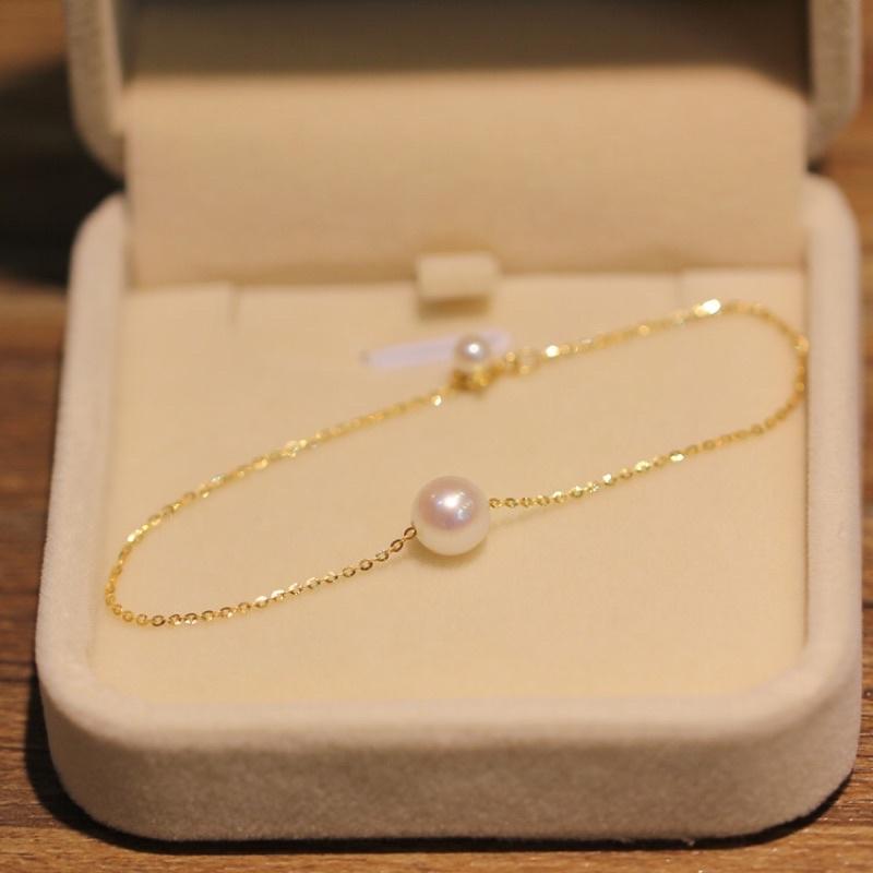 Lắc Tay Titan Phối Ngọc Trai Nước Ngọt Hợp Kim Thép Không Rỉ Mạ Vàng - Trường Thịnh Ngọc Trai