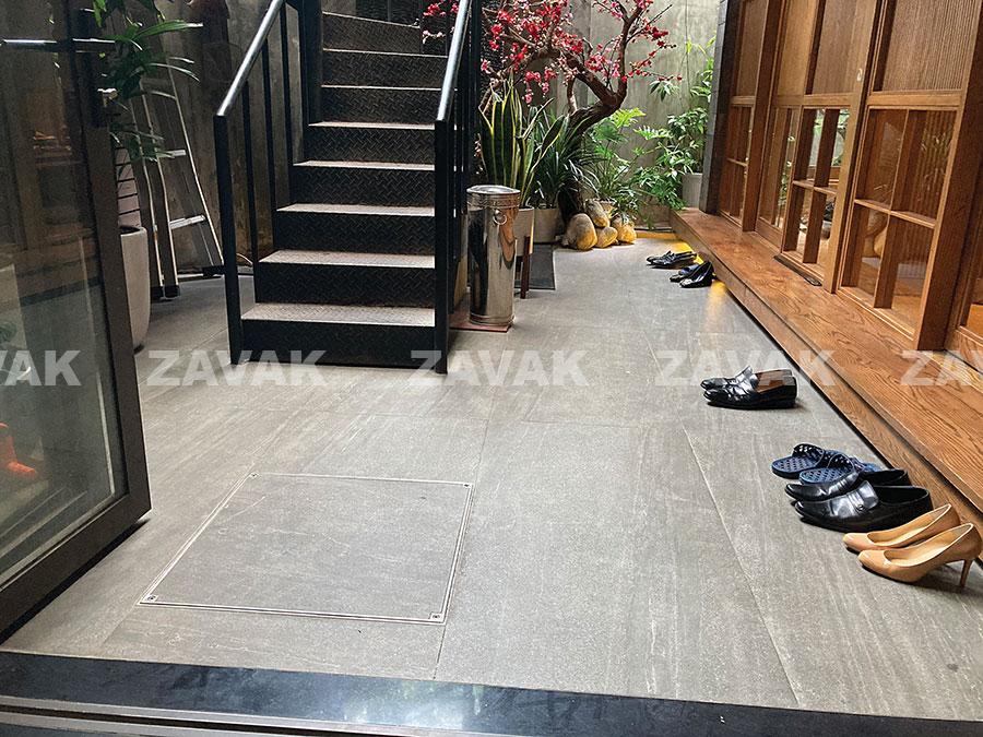 Nắp bể ngầm Zavak MHE-50 KT50x50cm, chống nước, ngăn mùi, lát gạch 1.2 cm, chịu tải xe 1.5 tấn, inox 304