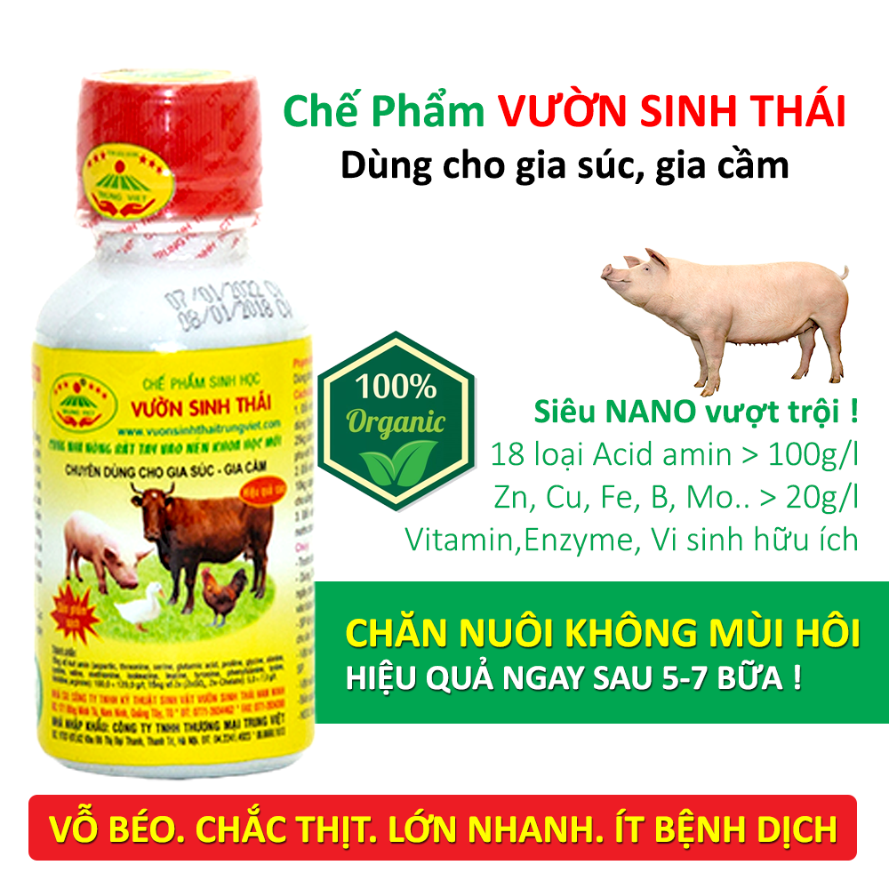 Chế phẩm sinh học VƯỜN SINH THÁI dùng cho Chăn nuôi Gia súc, Gia cầm