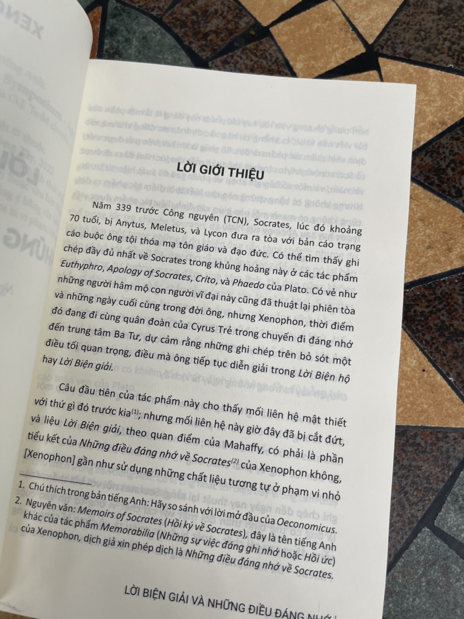 LỜI BIỆN GIẢI VÀ NHỮNG ĐIỀU ĐÁNG NHỚ – Xenophon – Ngô Gia Thiên An dịch – Đông Tây – Nxb Thanh Niên