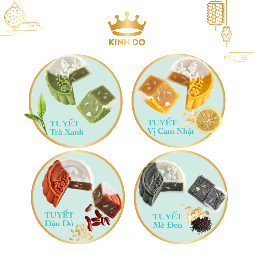 Hộp bánh trung thu Kinh Đô - Bánh Tuyết 6 bánh 80gr