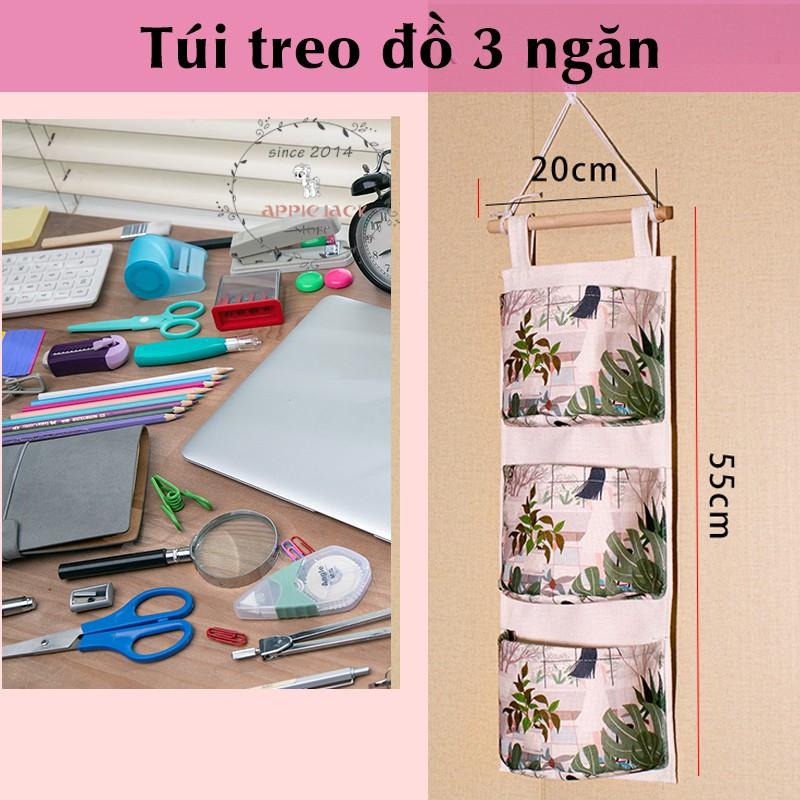 Túi treo đồ 3 ngăn chống thấm nước có họa tiết độc đáo mang phong cách vintage dễ thương