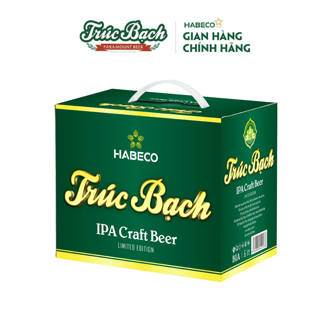 Bia Trúc Bạch IPA Craft - Hộp 6 chai 330ml