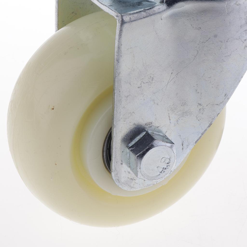 3Inch White PP Swivel Plate Caster Wheels 90kg 200lbs Trolley Cart