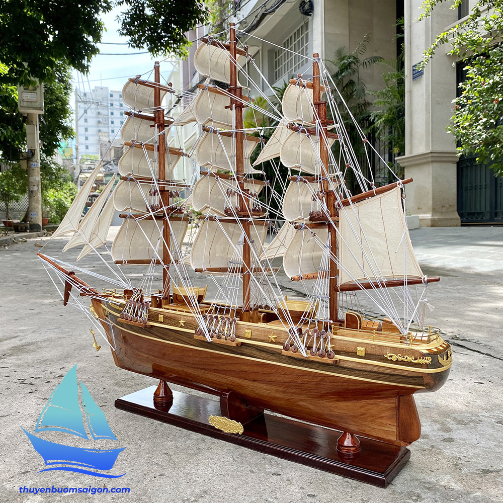 Mô hình thuyền buồm Cutty Sark dài 97cm gỗ tự nhiên, quà tặng khách hàng đối tác, thuyền gỗ trang trí văn phòng làm việc