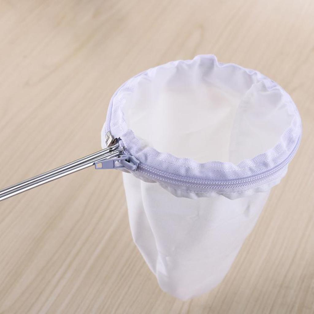 Stainless Steel Handle Coffee Tea Cloth Strainer Filter Sock Bag S