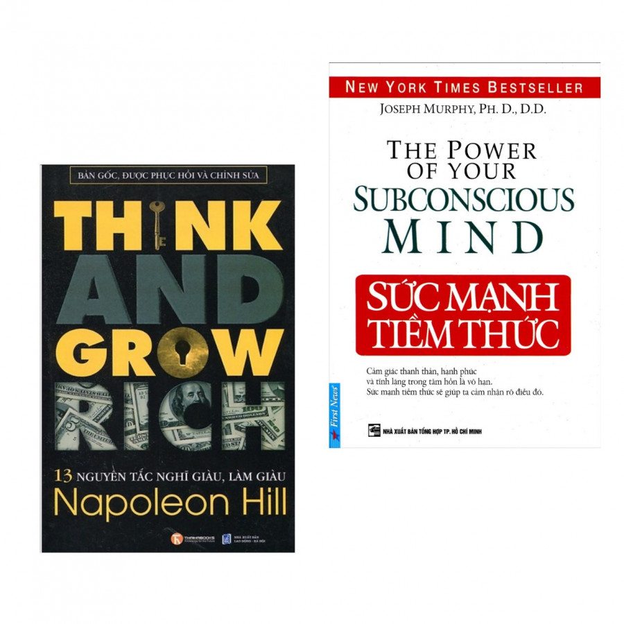 Combo 2 cuốn sách tâm đắc về kĩ năng sống: 13 Nguyên Tắc Nghĩ Giàu Làm Giàu (Think And Grow Rich) +  Sức Mạnh Tiềm Thức ( Tặng kèm bookmark PD)