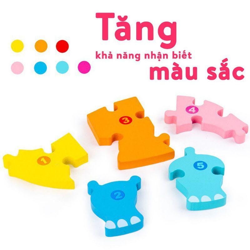 Đồ Chơi Ghép Hình Gỗ Nổi 3D. 4Chủ Đề -Giáo cụ Montessori-phát triển tư duy và vận động tinh