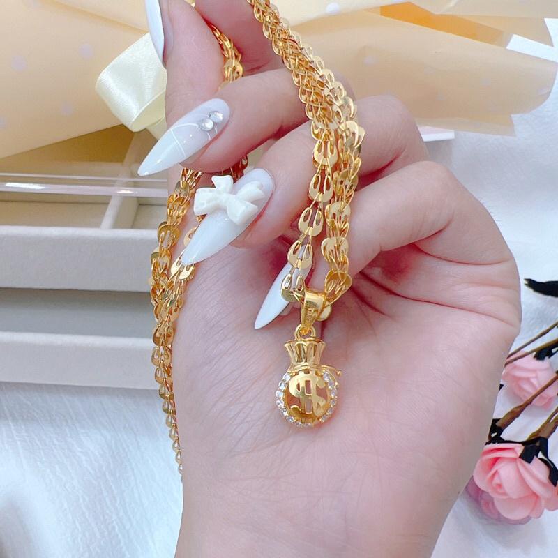 Dây chuyền đuôi phụng kèm mặt túi tiền cam kết không đen không gỉ
