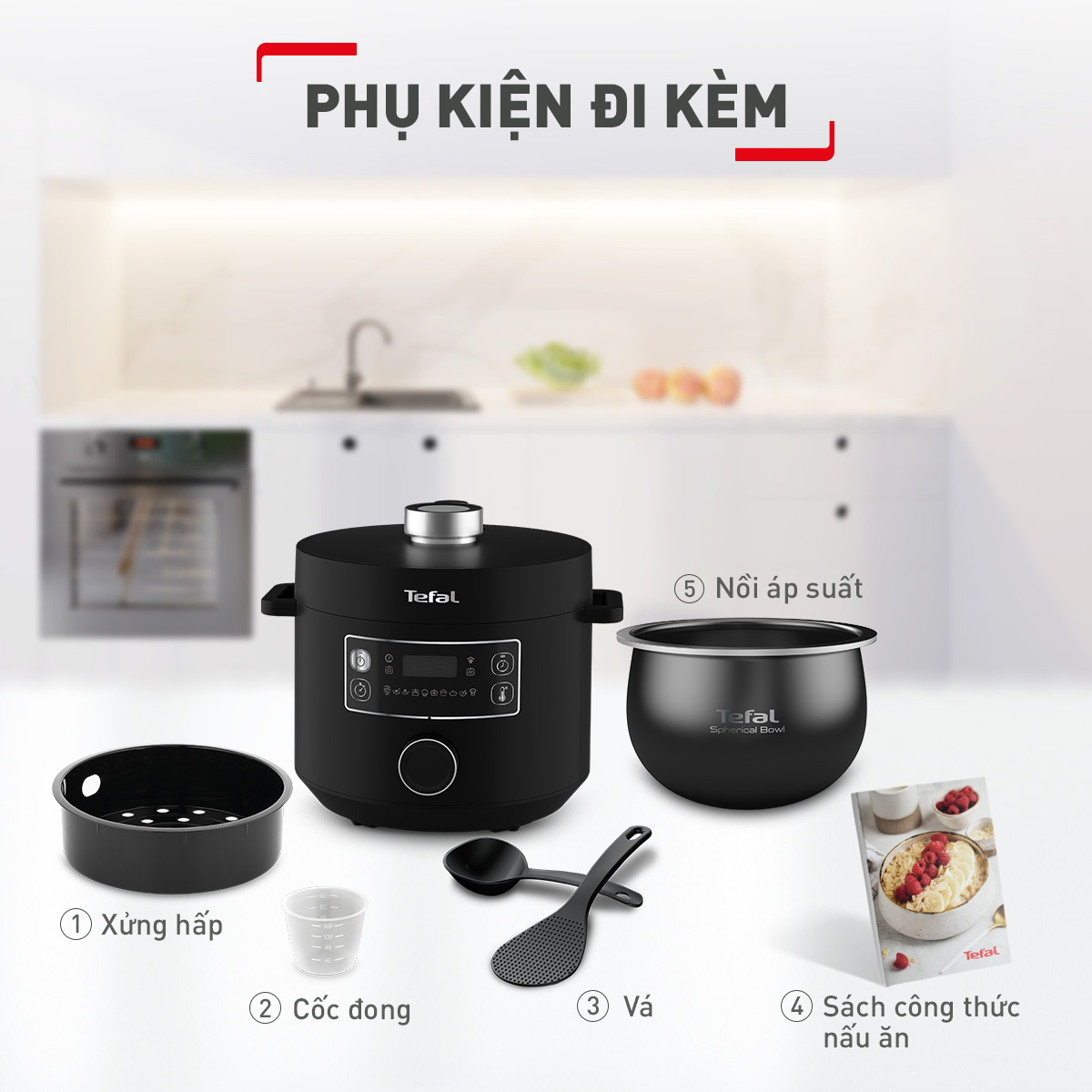 Nồi áp suất điện đa năng Tefal Turbo Cuisine 5L CY754830 - Hàng chính hãng